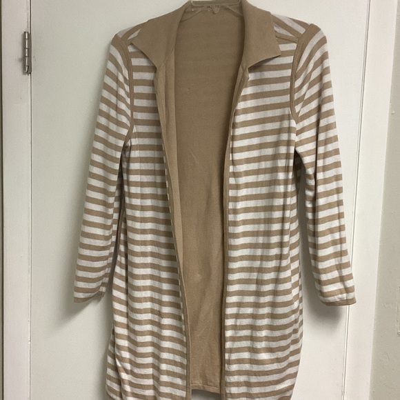 Women's Tan Open-Front Sweater - Picture 3 of 3